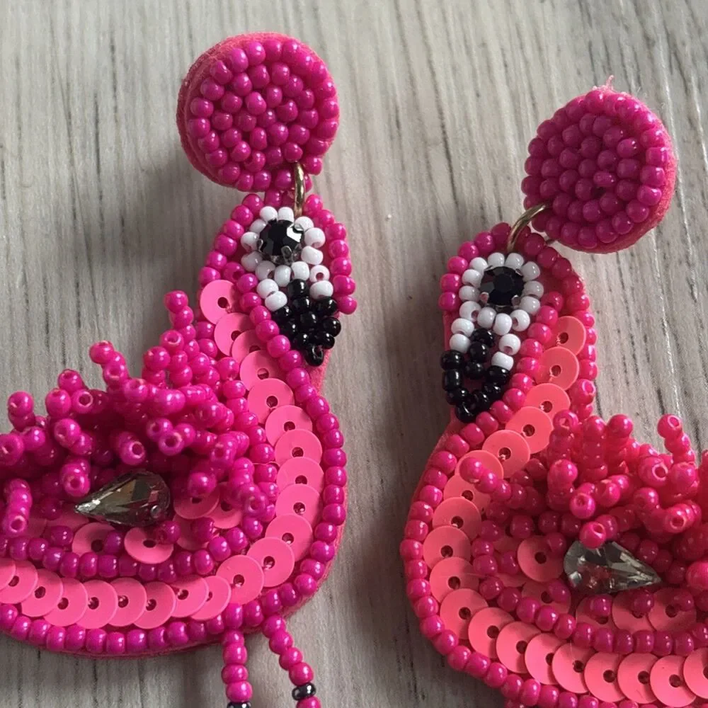 Flamingo Laou Headband Earring Set Hawaiian Tropical One Size